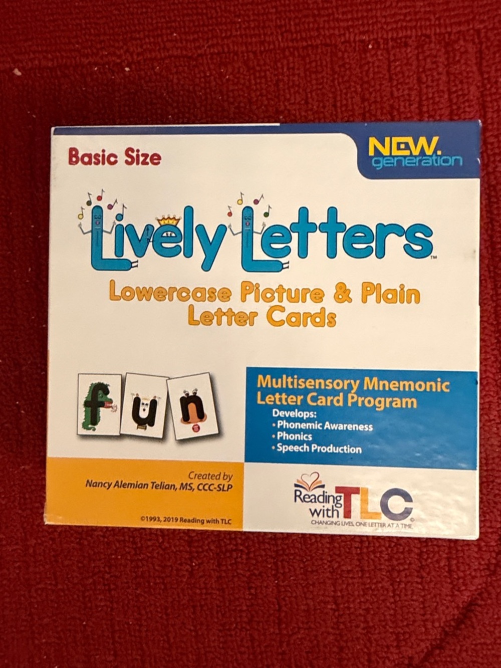 Lively Letters Lowercase Picture & Plain Letter Cards - with teacher guide